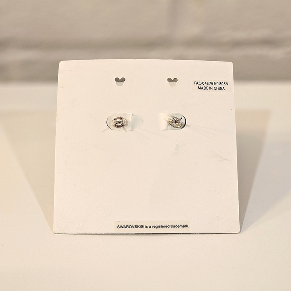 Swarovski Crystal Sterling Silver Mickey Mouse Earrings - Picture 2 of 2